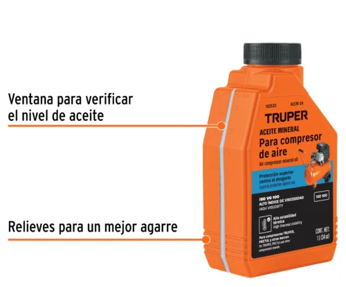 Aceite mineral para compresor 1 L (34 oz) Truper