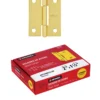 Bisagra rectangular 2" x 1 1/2", cabeza media bola, color dorado (caja de 20 unidades)