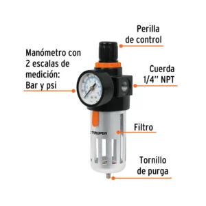 Filtro regulador de aire de 1/4"