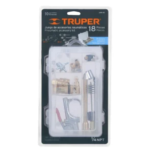 Juego de 18 accesorios neumáticos para limpiar, inflar y calibrar