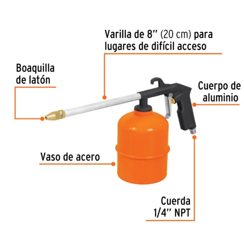 Pistola para limpieza de motor