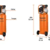 Compresora lubricada Truper 80 L COMP-80LV-260