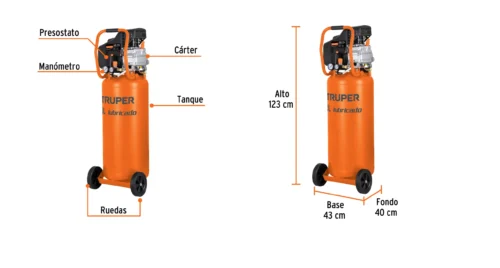 Compresora lubricada Truper 80 L COMP-80LV-260
